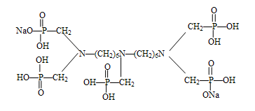 雙1，6-亞己基三胺五甲叉膦酸鈉（BHMTPh•PN）結(jié)構(gòu)式